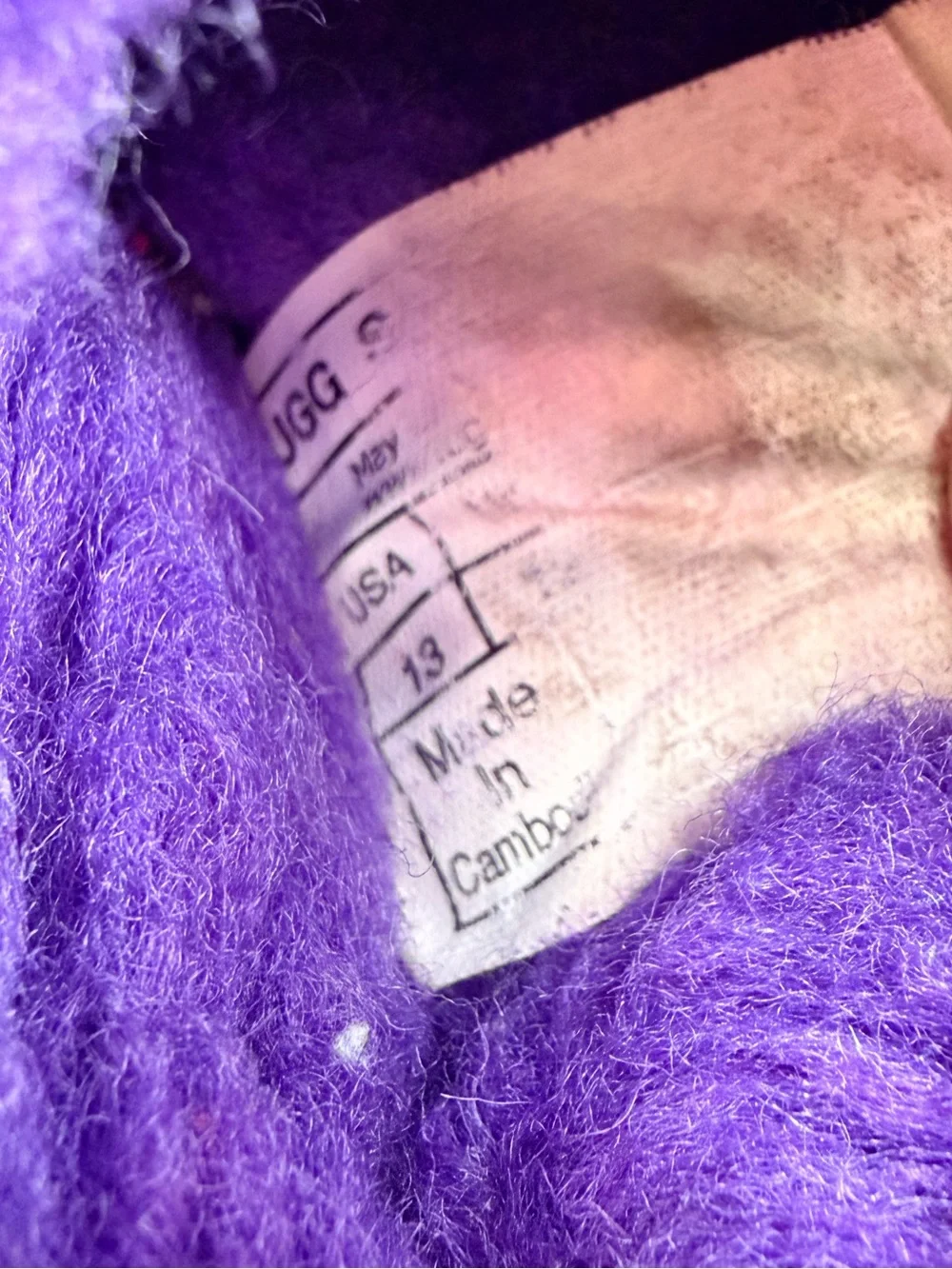Ugg Kids Purple Slip On Slippers Shoes Girls 13